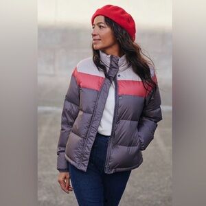 Outerknown Puffer  Down Jacket Coat Chromatic Retro Style Dove Gray Large NWT